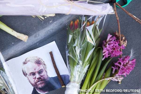 flowers by picture of philip seymour hoffman